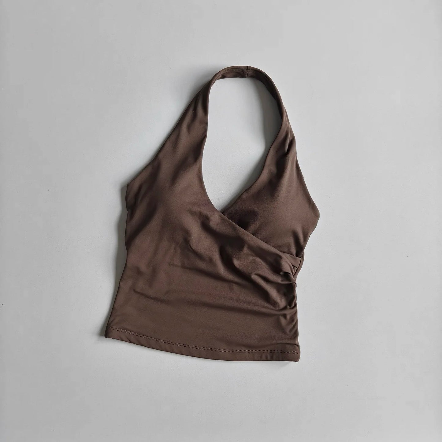 Women's Halter Neck Yoga Sports Bra – V-Neck Fitness Crop Top