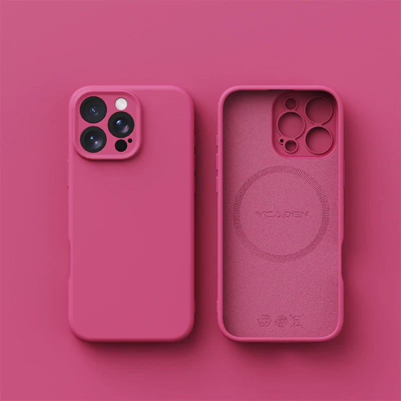 Original Magnetic Magsafe Phone Case Iphone 16 15 14 12 13 17 Pro Max Plus Liquid Silicone Wireless