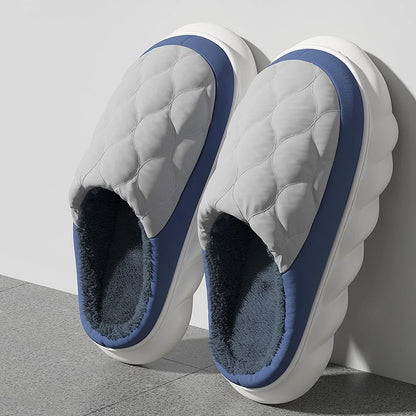 Winter Casual Men S Slippers Indoor Waterproof Home Shoes Fur Flat Warm Couples Bedroom Houseshoes