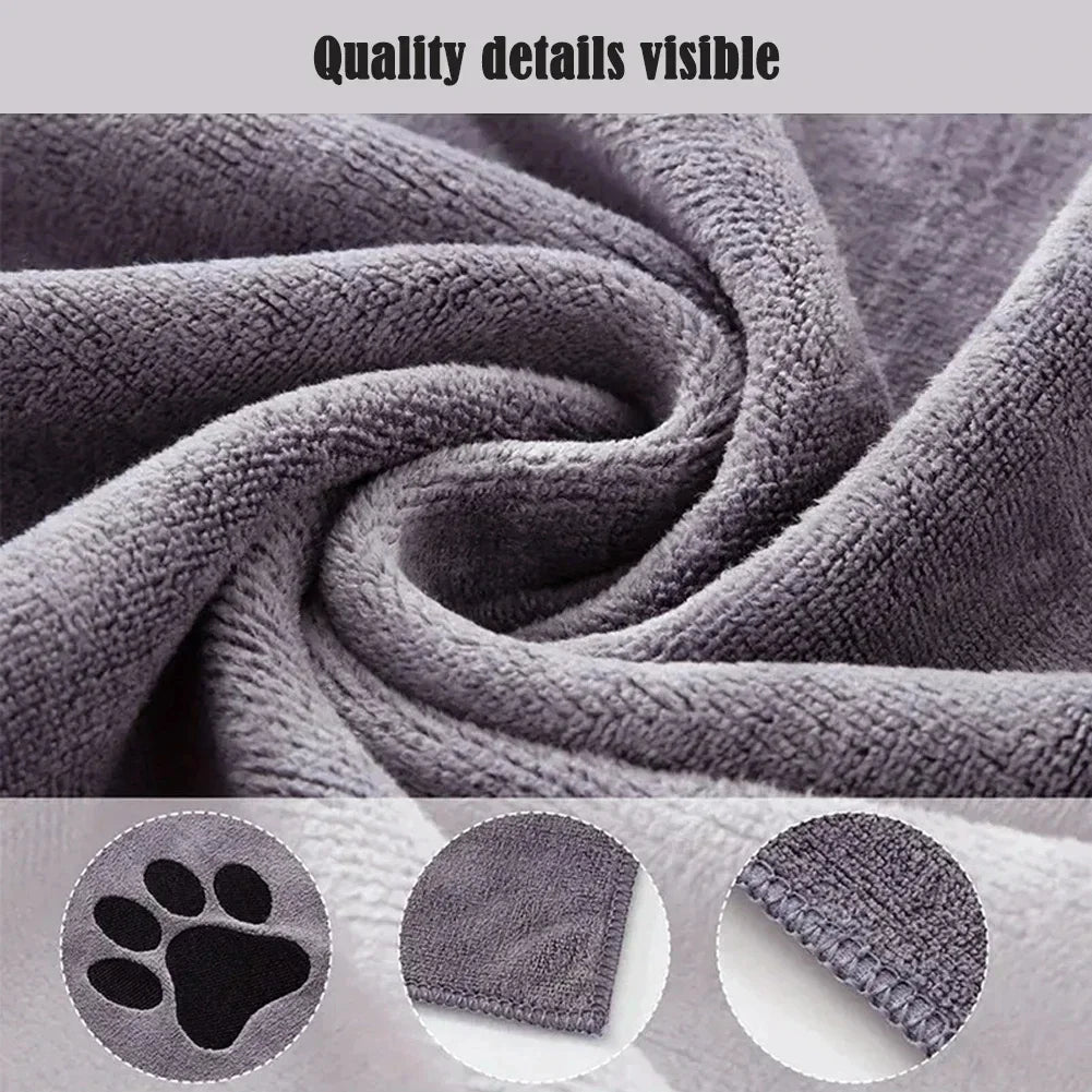 Microfiber Pet Bath Towel – Super Soft & Absorbent for Cats & Dogs