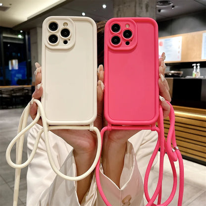 Phone Case Iphone 14 13 15 16 Pro Max 17 Air 16e 12 11 X Xs 8 Plus Se2022 Crossbody Adjustable