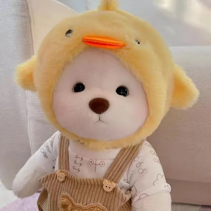 Teddy Bear Plush Toy with Changeable Outfits – Cute Stuffed Animal Doll