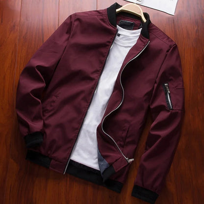 Men's Slim Fit Bomber Jacket – Lightweight Windbreaker Coat