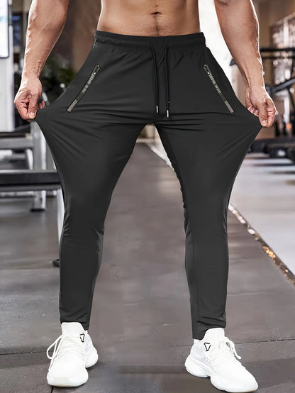 Men's Slim Fit Jogger Track Pants with Zip Pockets
