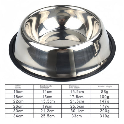 Stainless Steel Pet Bowl for Dogs & Cats – 6 Sizes