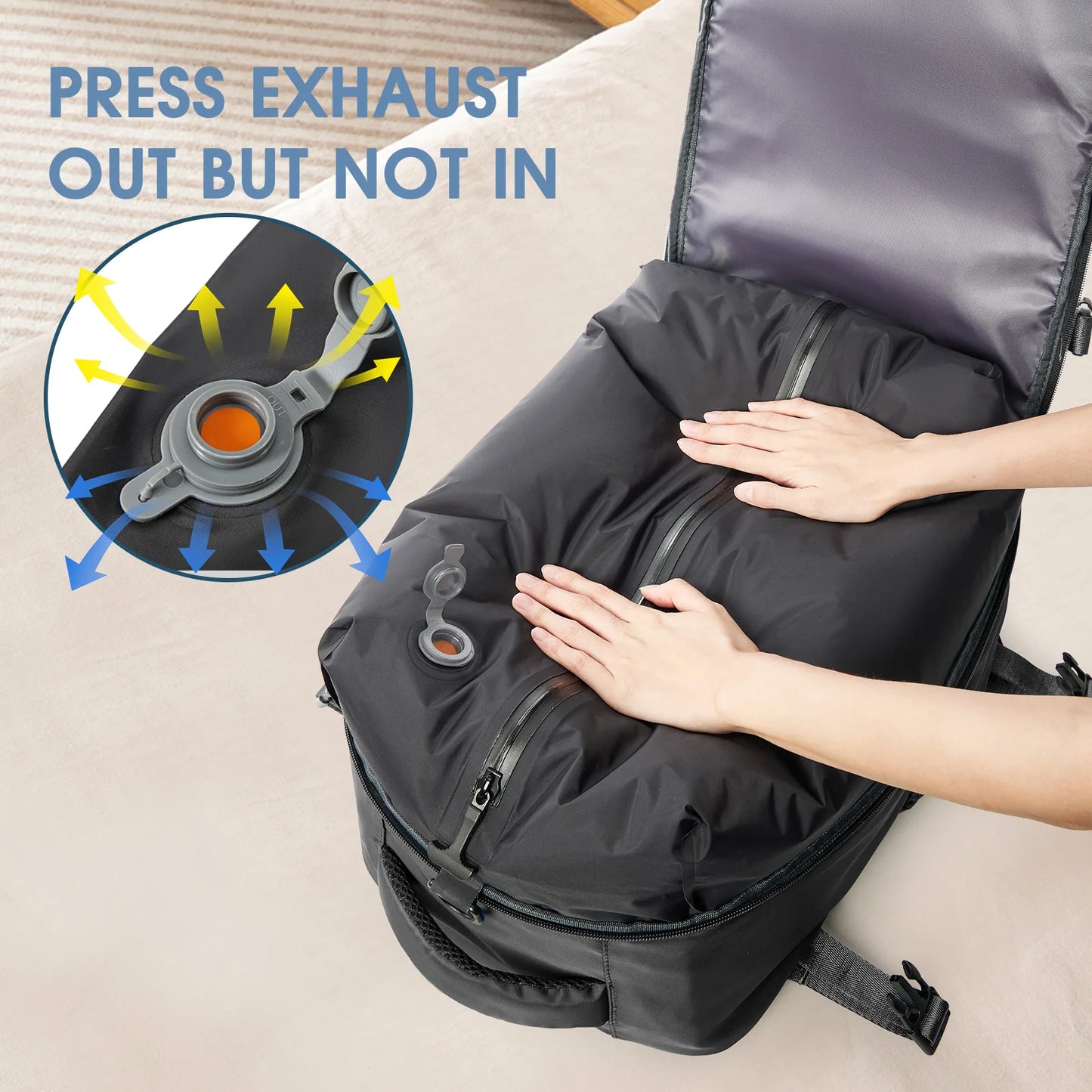 Vacuum Compression Backpack – Large Capacity Travel & Laptop Bag