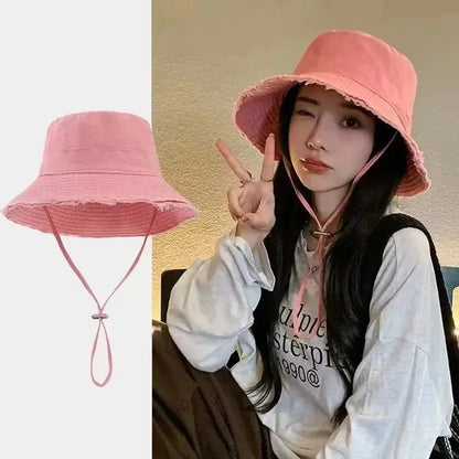 Women's Wide Brim Bucket Hat – Summer Beach Panama Sun Hat