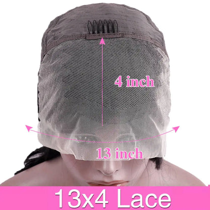 220 Density Bob Wigs Straight Human Hair Lace Front 13x4 Brazilian Remy Pre-Plucked 16 Inch