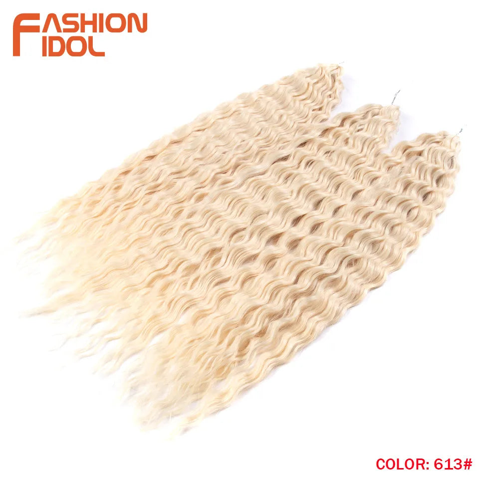Idol 300g 22 Inch Ariel Curl Hair Water Wave Twist Crochet Synthetic Ombre Rainbow Color Braiding