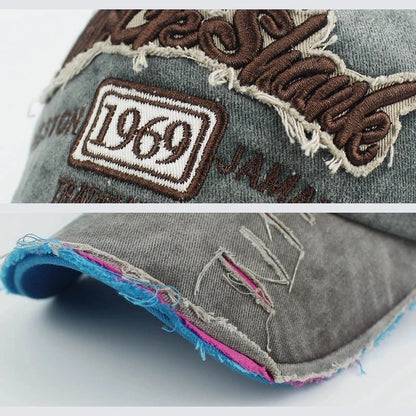 Vintage 1969 Embroidered Baseball Cap – Washed Cotton Snapback