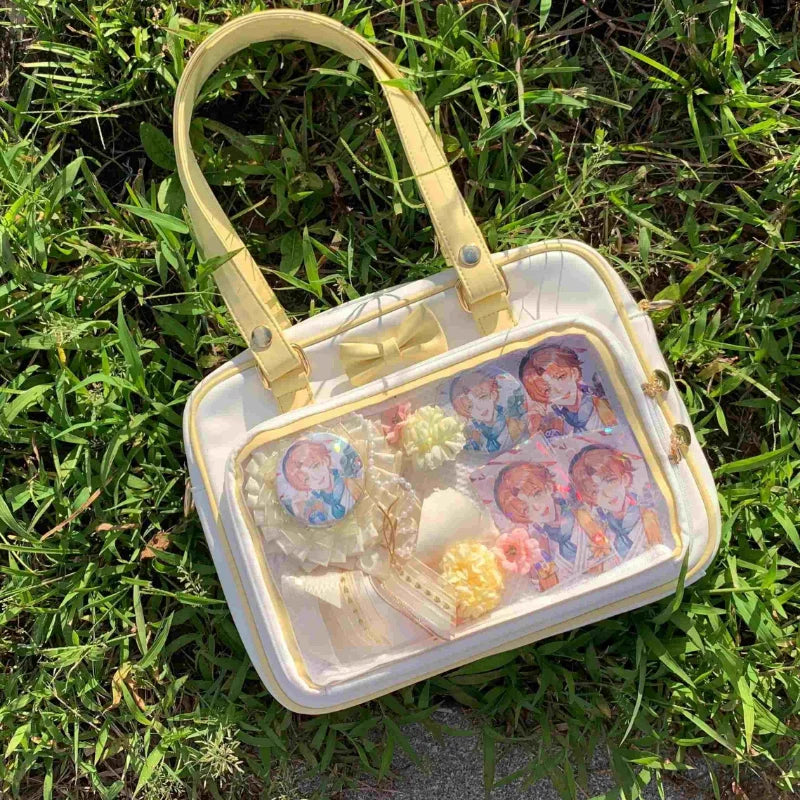 Cute Bow Ita Bag – Transparent DIY Badge Crossbody