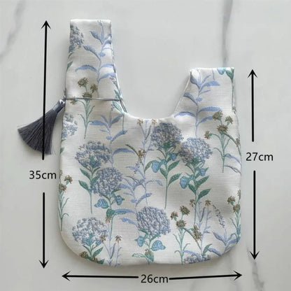 Chinese Style Embroidered Wrist Bag with Tassel Pendant