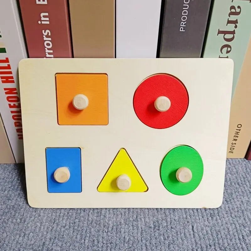 Montessori Wooden Shape Sorting Stacking Toy for Toddlers