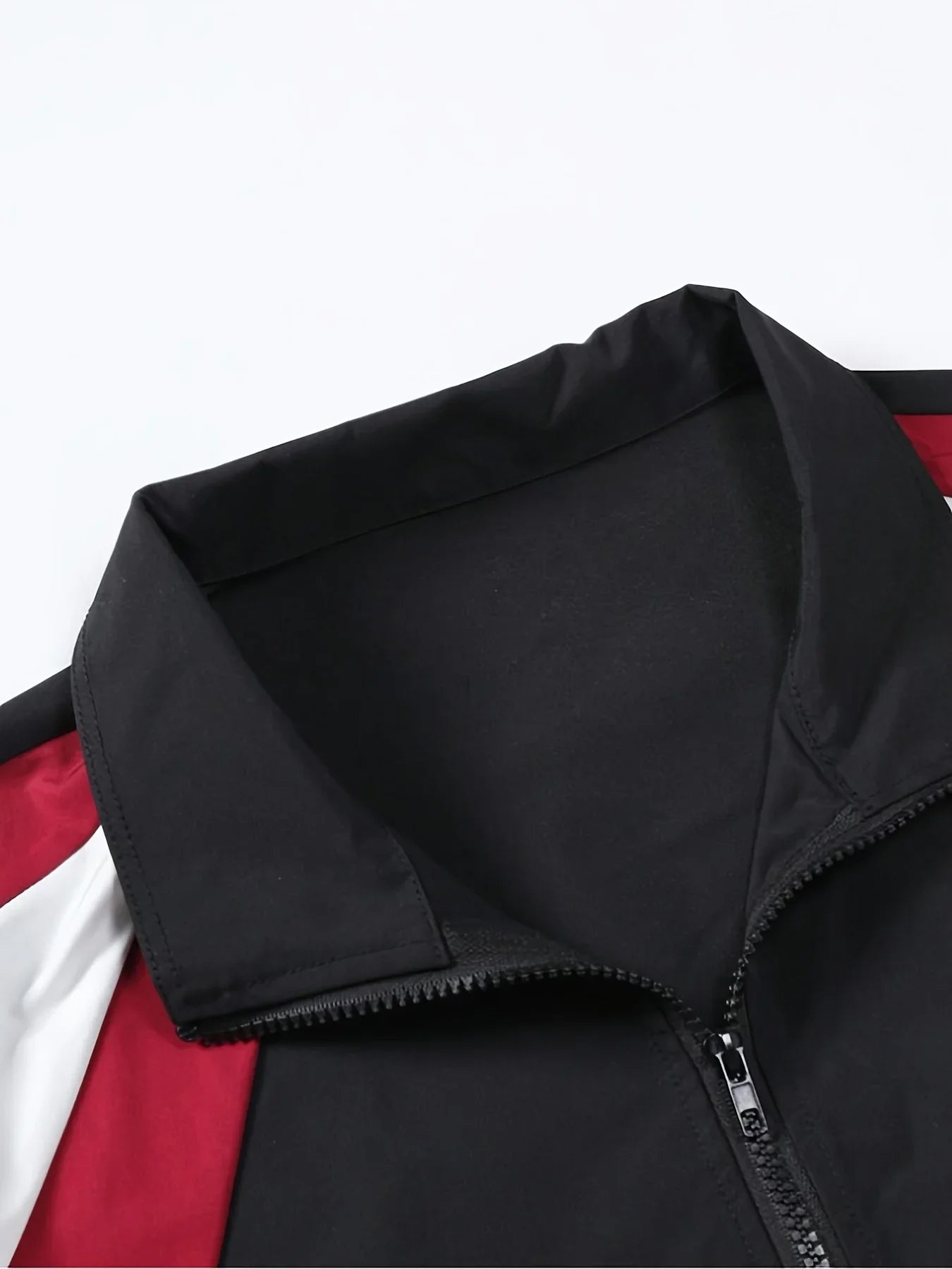 Men's Color-Block Windbreaker Jacket – Lightweight Casual Zip-Up