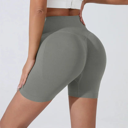 Women's High-Waist Butt Lifting Biker Shorts – Seamless Gym & Running Shorts