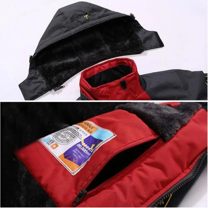 Men's Winter Parka Hooded Jacket – Thick Fleece-Lined Windproof Coat
