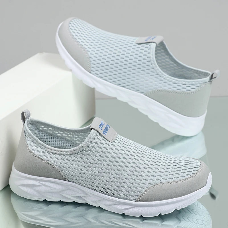 Men's Slip-On Mesh Sneakers Lightweight Breathable Casual Walking Shoes
