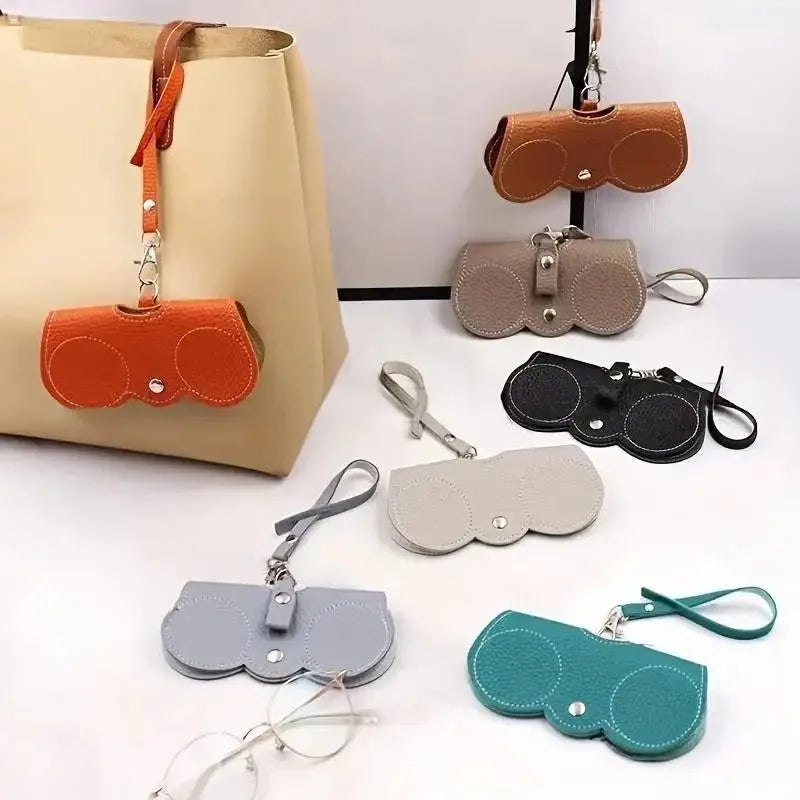 Litchi PU Leather Hanging Glasses Case – Portable Eyewear Holder