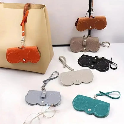 Litchi PU Leather Hanging Glasses Case – Portable Eyewear Holder
