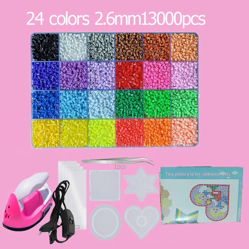 Hama Beads Kit – Fuse Bead Set with Pegboards & Iron