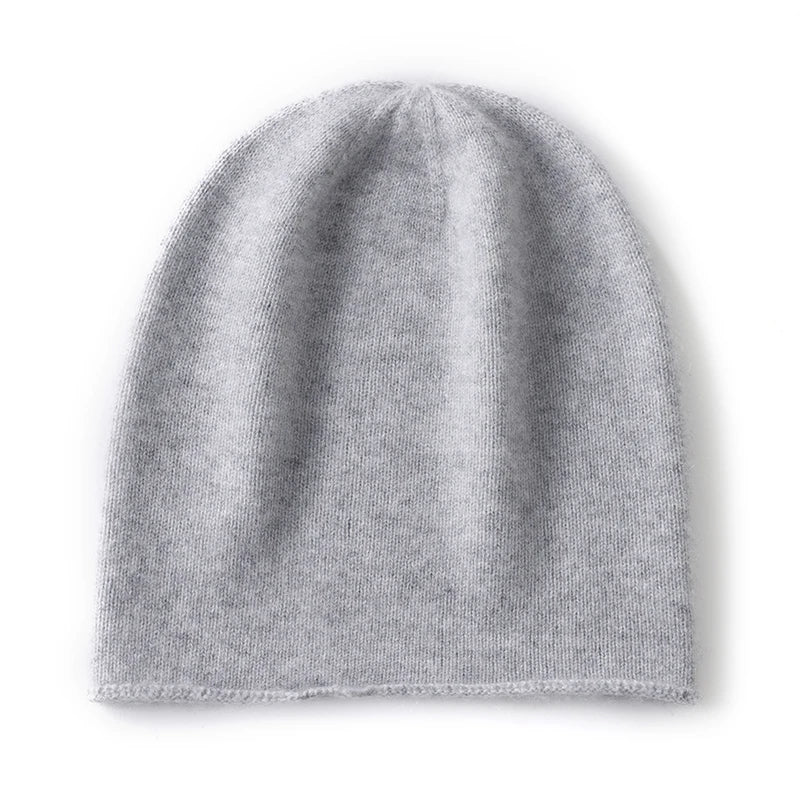 100% Cashmere Knit Beanie – Luxury Winter Hat for Women & Men