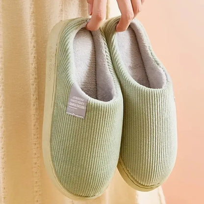 Women S Men Thick Soft Bottom Home Slippers Household Plush Anti-Slip Thermal Indoor Winter - Soft
