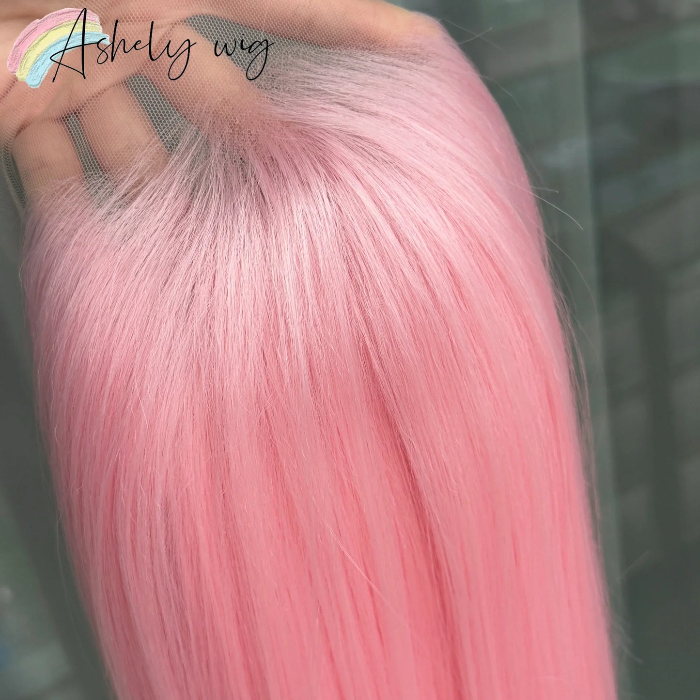 Light Pink Wig Women 13x4 Lace Front 26inch Long Straight Synthetic Wigs Soft Natural Heat-Resistant
