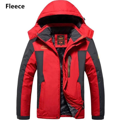 Men's Plus Size Winter Parka – Thick Fleece Hooded Waterproof Coat