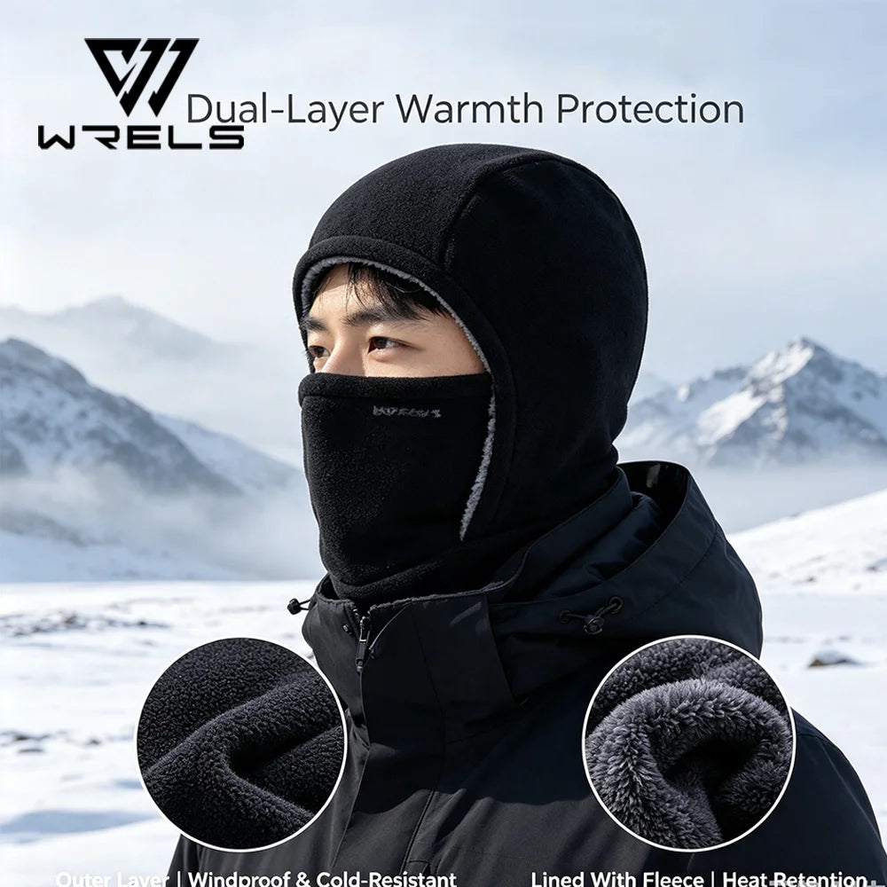 Fleece Balaclava Thermal Hood Hat – Windproof Winter Ski Mask for Men & Women