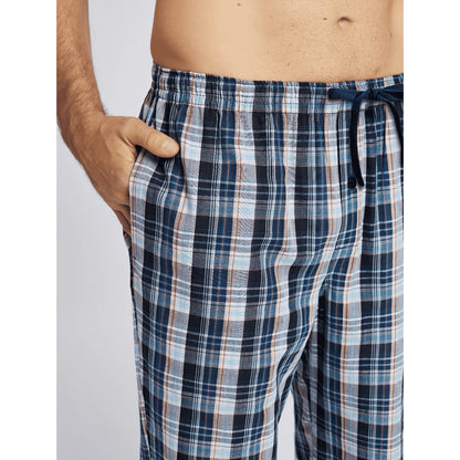 Men's Checked Cotton Pajama Pants with Pockets