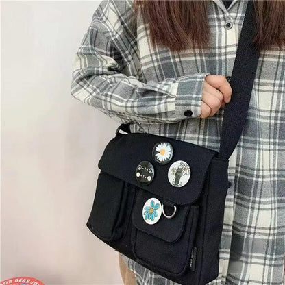 Canvas Crossbody Messenger Bag – Large Capacity Shoulder Bag