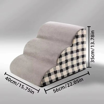 Pet Stairs for Bed – 2 or 3 Step Foam Dog & Cat Ladder, Washable