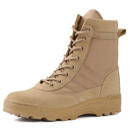 Men's Tactical Combat Boots – High-Top Military Hiking Ankle Shoes