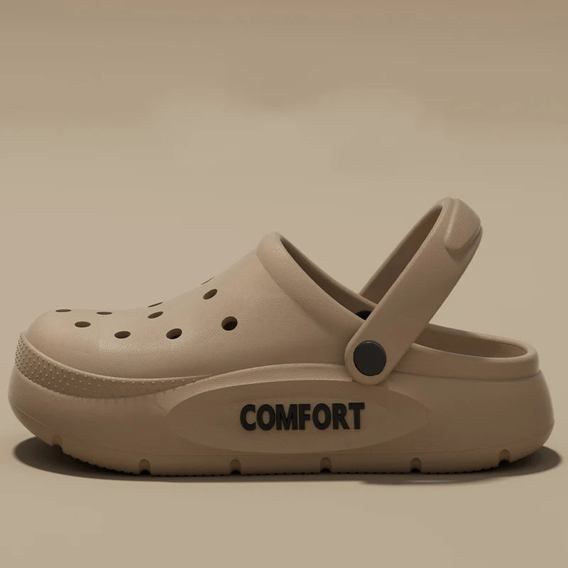 Hollow Clog Slippers – Thick Platform Anti-Slip Indoor Outdoor Shoes