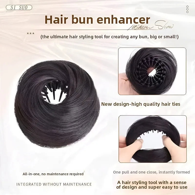 Magic Synthetic Hair Bun Circle Elastic Clips Bird S Nest Shaped Retractable Hairpieces Fashionable