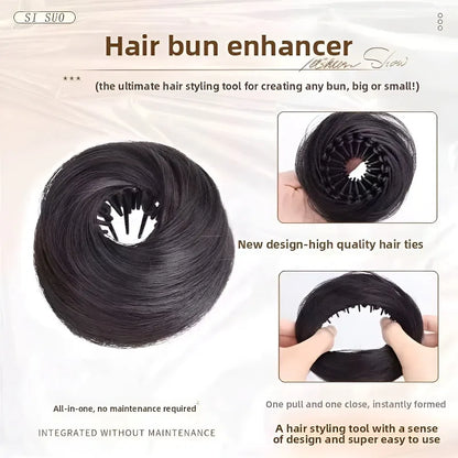 Magic Synthetic Hair Bun Circle Elastic Clips Bird S Nest Shaped Retractable Hairpieces Fashionable
