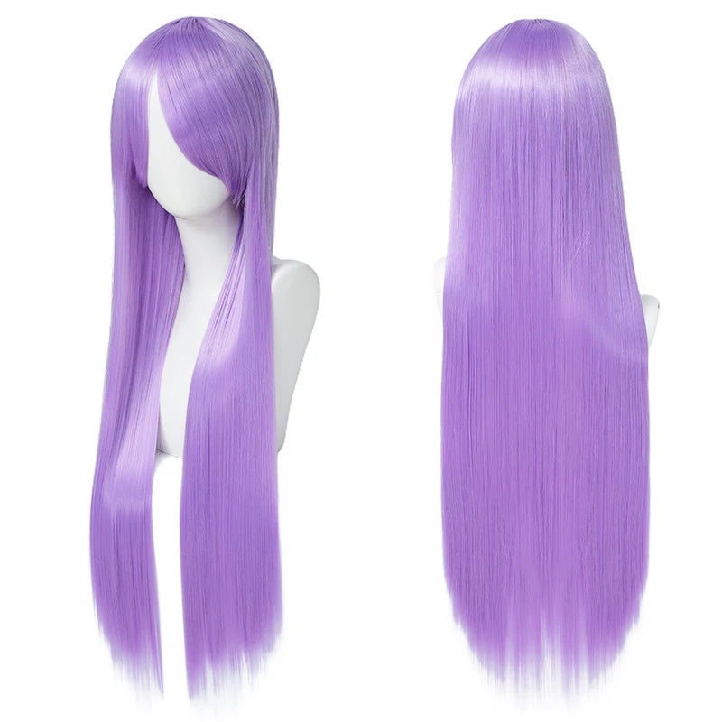Long Straight Cosplay Wig – 32 Inch Synthetic Lolita Hair, 36 Colors