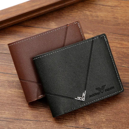 RFID Blocking Slim Leather Wallet for Men – Bifold Minimalist Card Holder