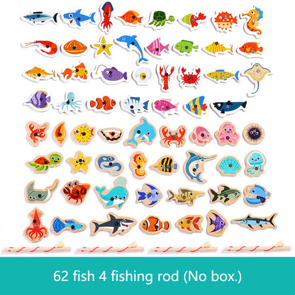 Wooden Magnetic Fishing Toy – Montessori Ocean Learning Game for Kids