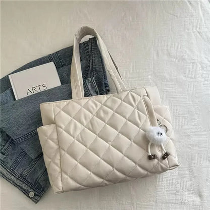 Quilted Tote Bag – Large Capacity Shoulder Bag for Women