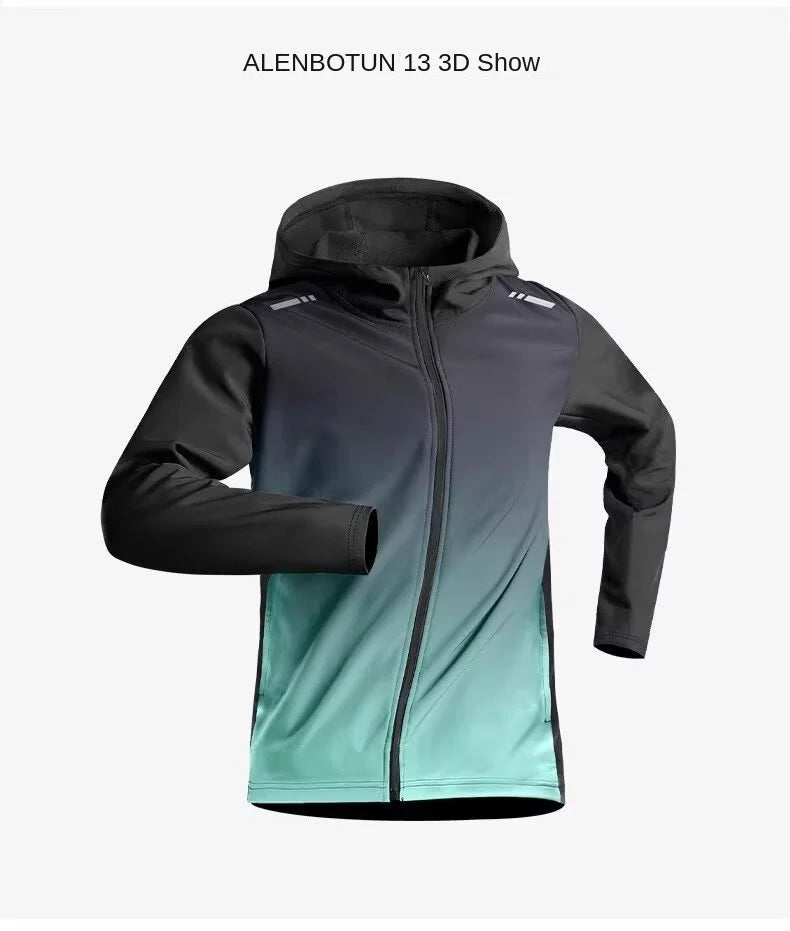 Men's Fleece-Lined Running Jacket – Windbreaker Hoodie