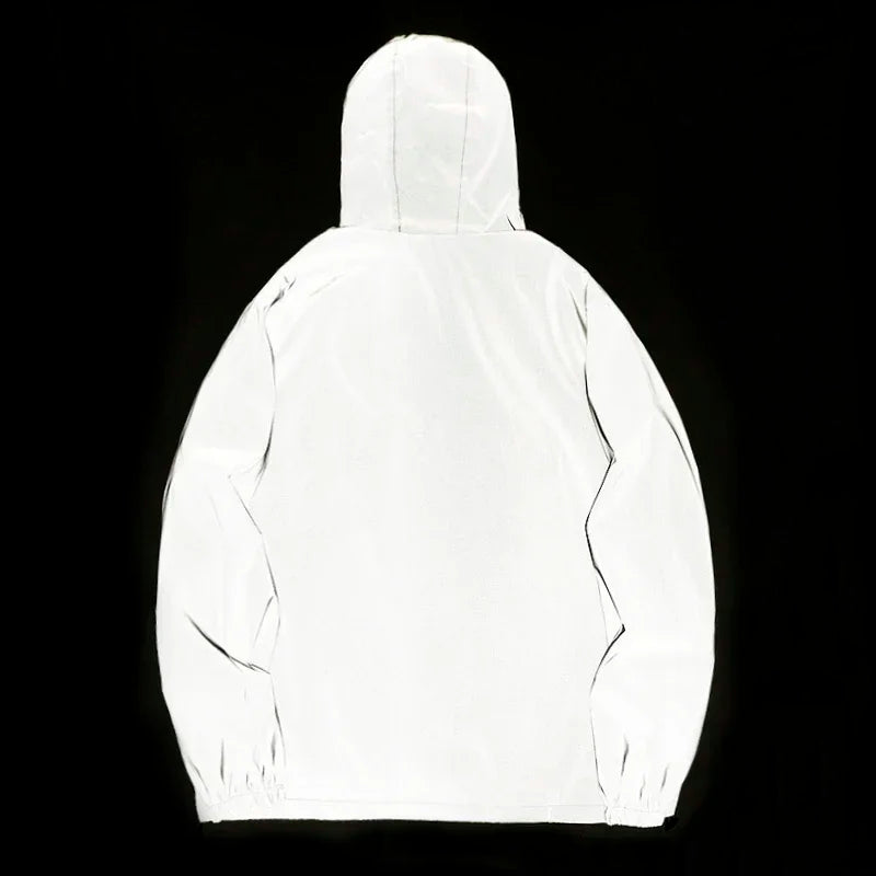 Reflective Hooded Jacket – Unisex Streetwear Windbreaker