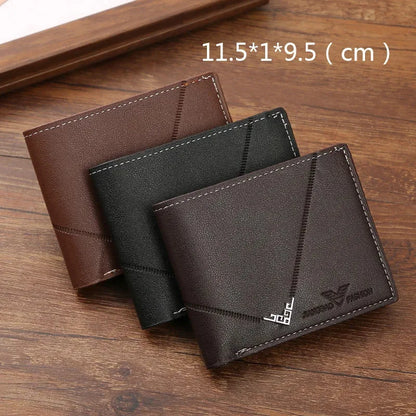 RFID Blocking Slim Leather Wallet for Men – Bifold Minimalist Card Holder