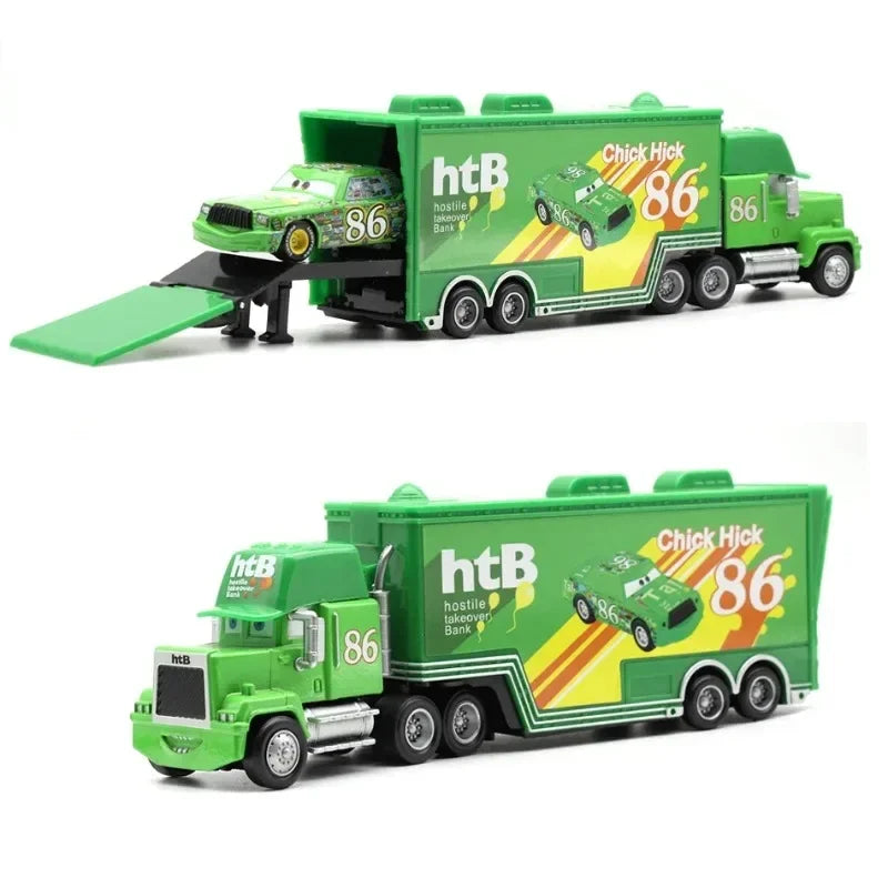 Disney Pixar Cars Mack Truck & Racing Car Diecast Model Set – Kids Gift