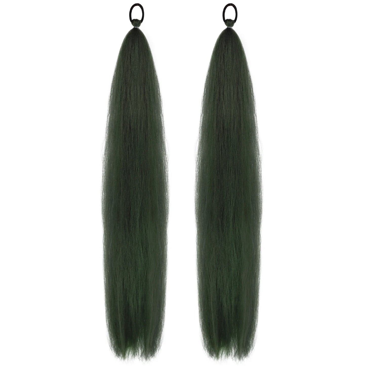 Synthetic Ponytail Extension 2-Piece Set – Long Straight with Rubber Band