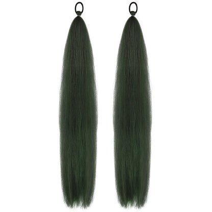 Synthetic Ponytail Extension 2-Piece Set – Long Straight with Rubber Band