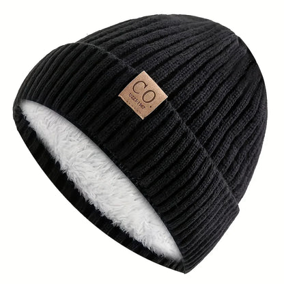 Fleece-Lined Knit Beanie – Warm Winter Hat for Men & Women