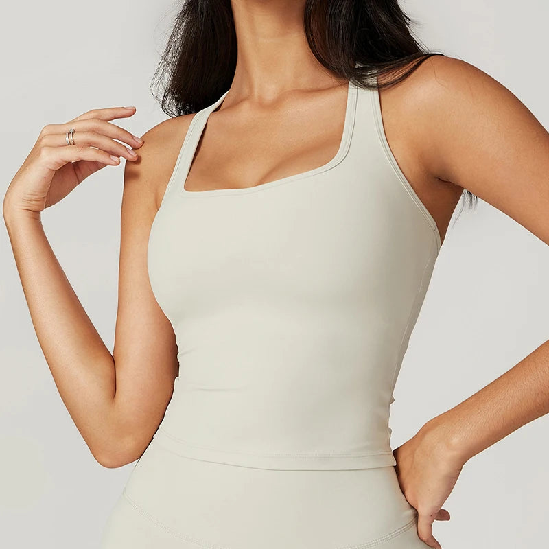 Women's Shockproof Yoga Tank Top - Quick-Dry Gym Vest