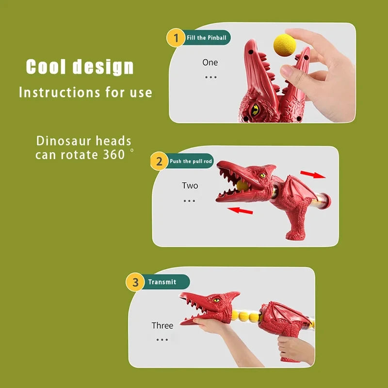 Dinosaur Shooting Game Set with Foam Ball Blaster Gun