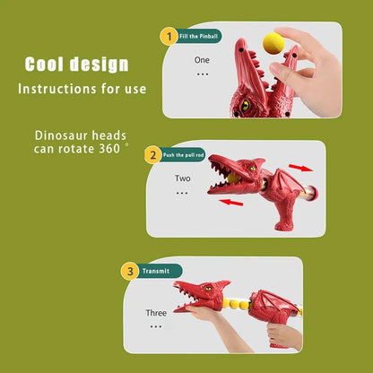 Dinosaur Shooting Game Set with Foam Ball Blaster Gun
